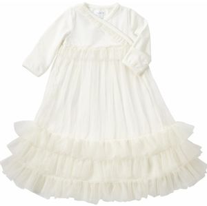 Mud Pie Long White Ruffle Dress, Size 3-6 Months!